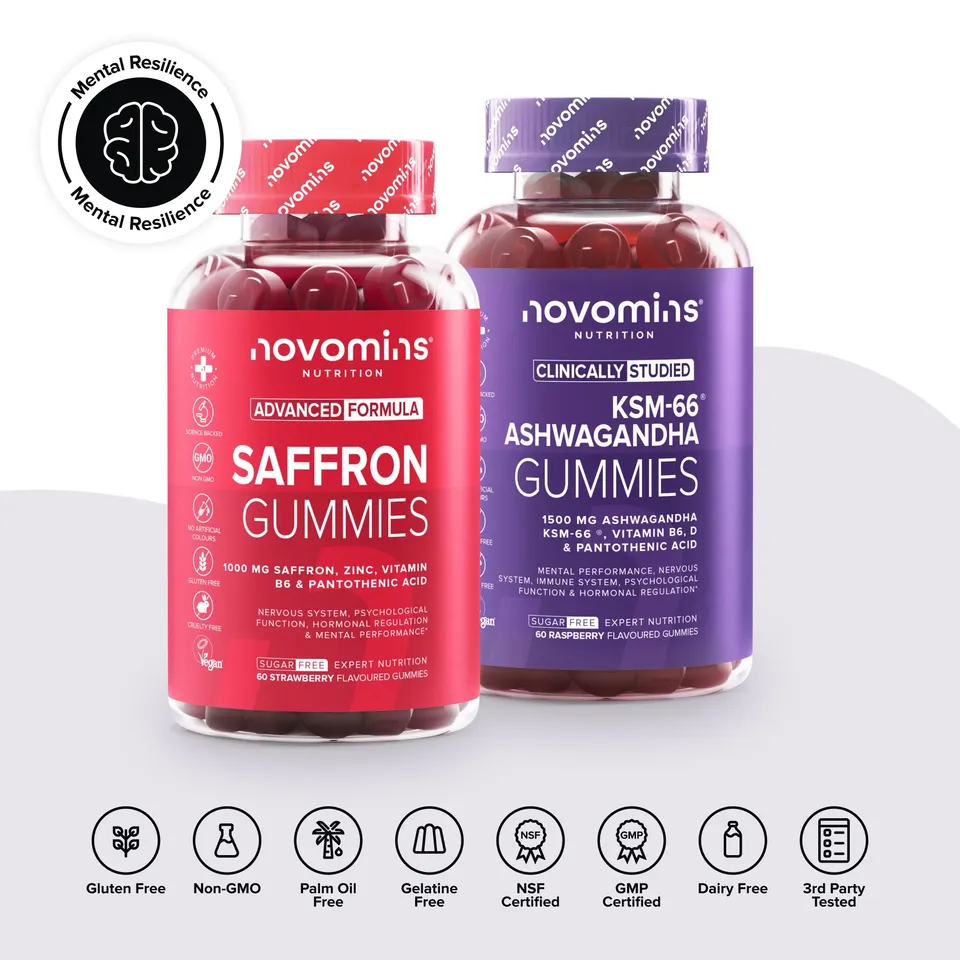 Novomins Pack Résilience Mentale gummies safran ashwagandha