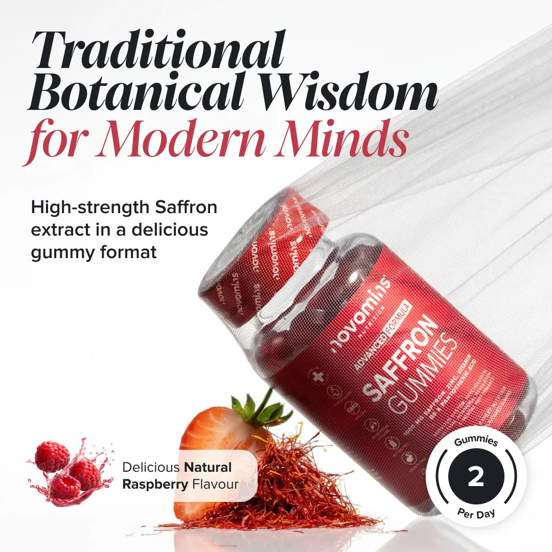 Novomins Safran Gummies Humeur Zinc B5 B6