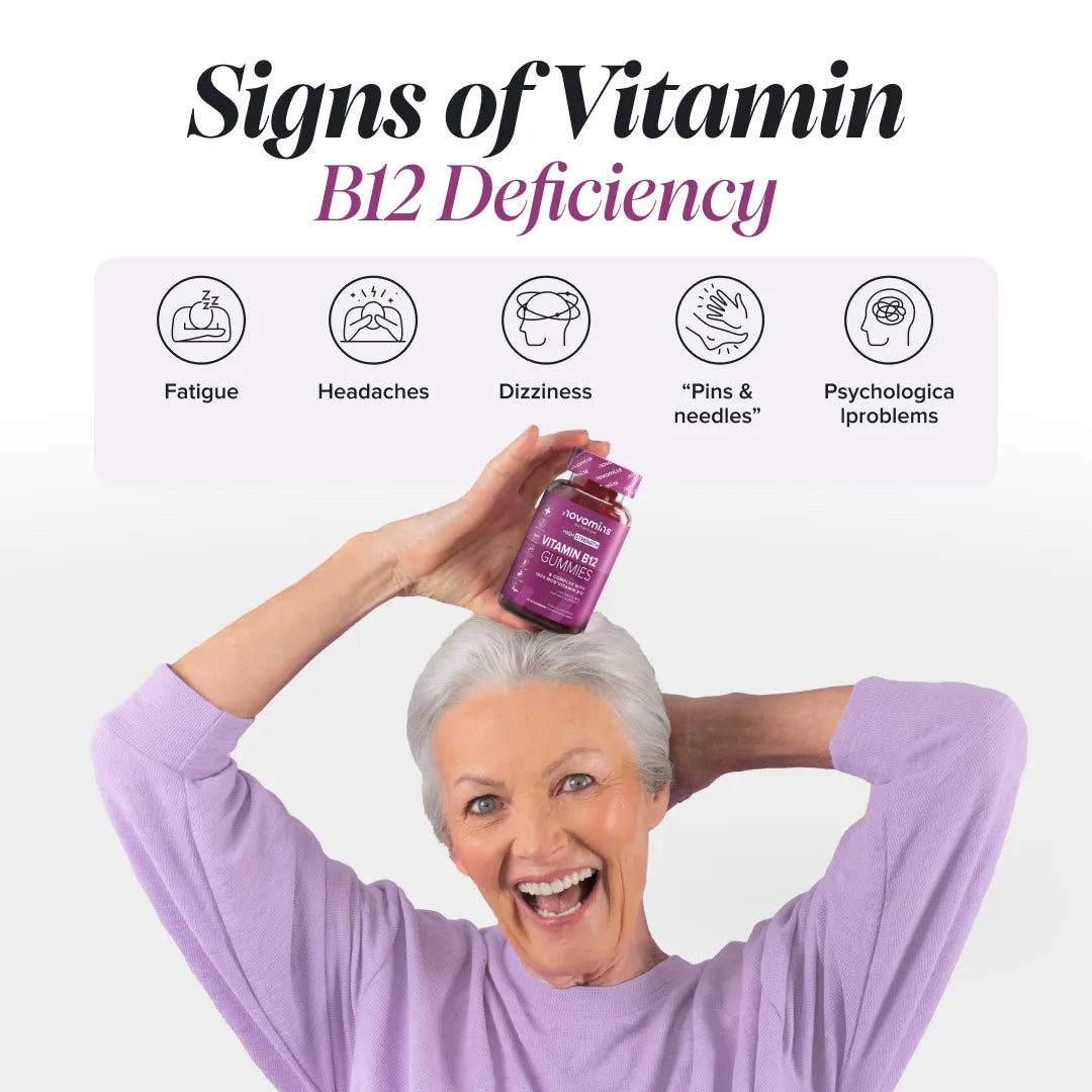 Novomins Immunité Gummies Vitamine B12 1000 mcg énergie