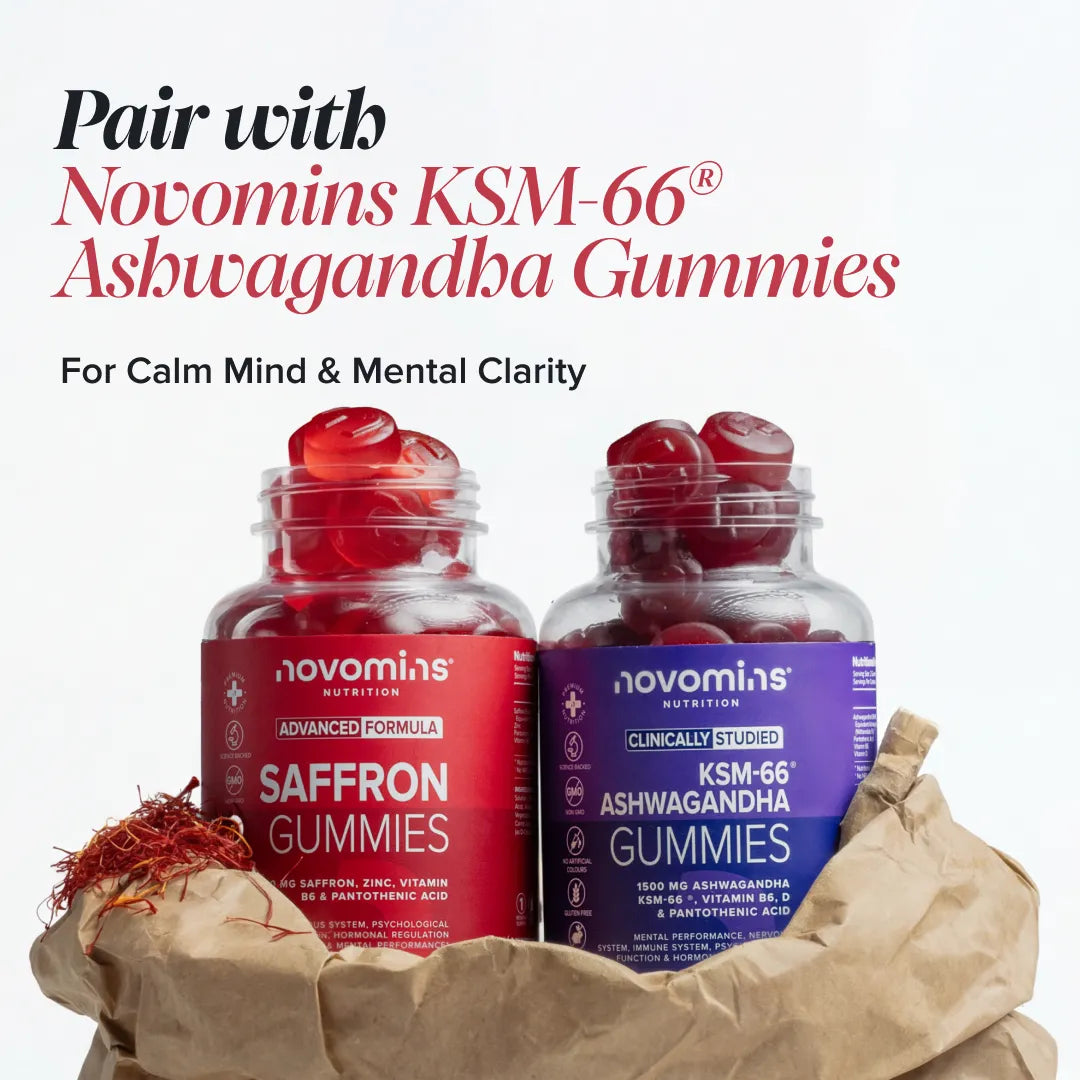 Novomins Safran Gummies Humeur Zinc B5 B6