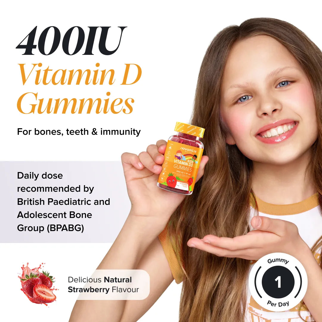 Novomins Immunité enfants Gummies Vitamine D pour Enfants 400 UI