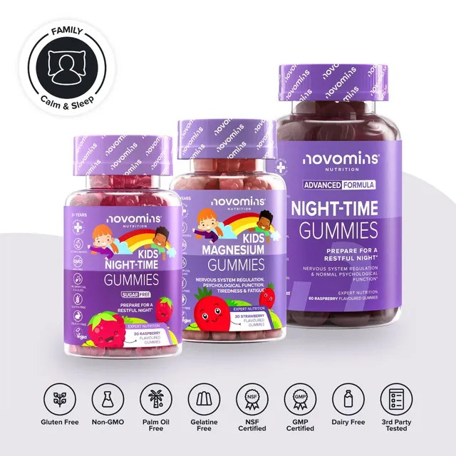 Novomins Bundle Familial Calme & Sommeil Gummies Nuit