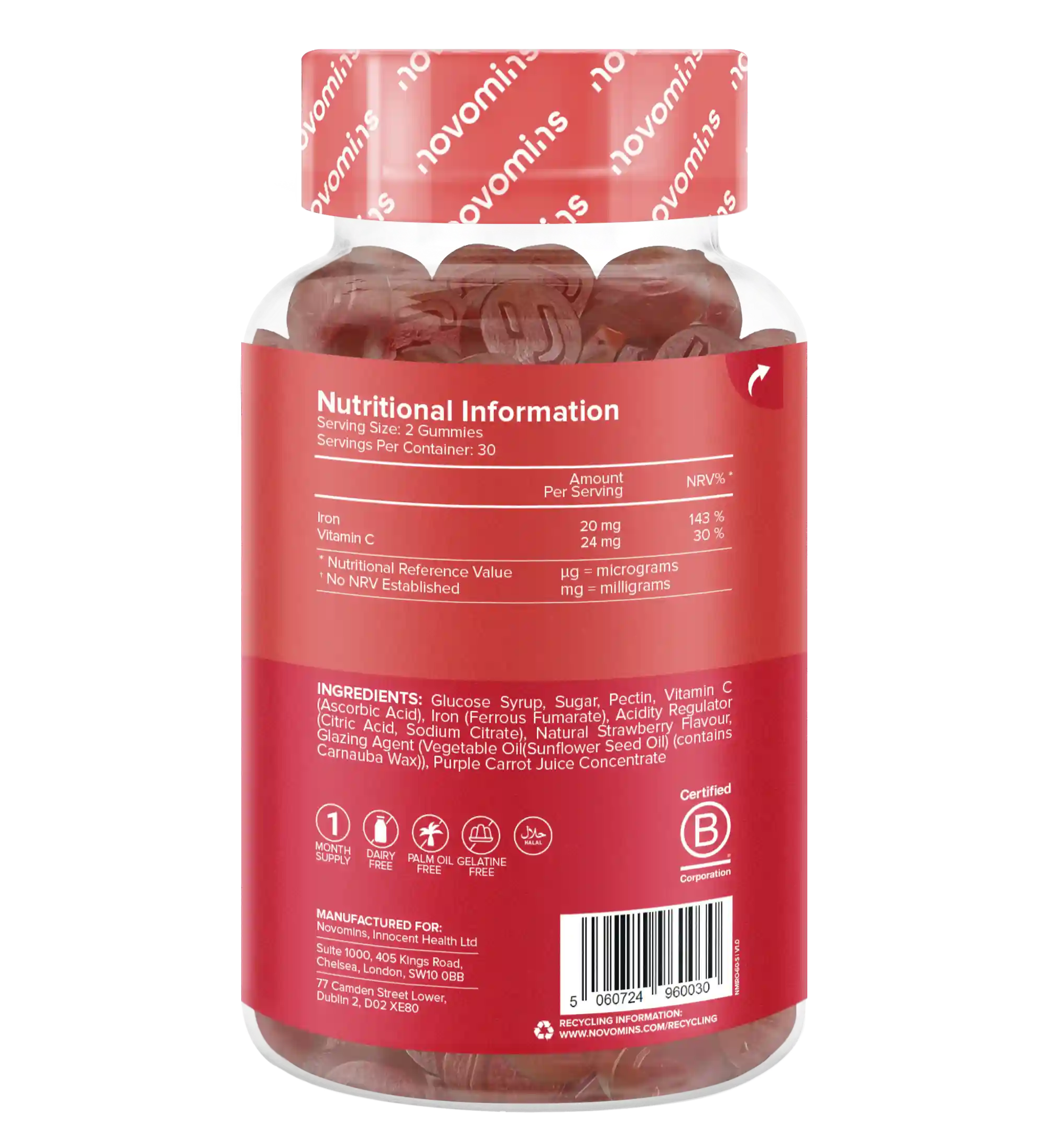 Novomins Immunité Gummies Fer vitamine C fatigue