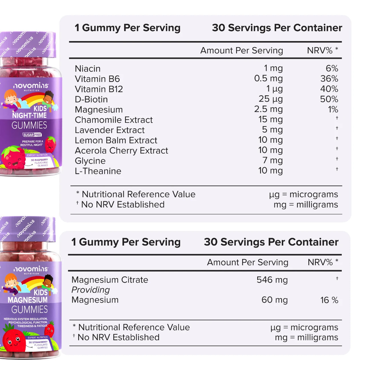 Novomins Bundle Familial Calme & Sommeil Gummies Nuit