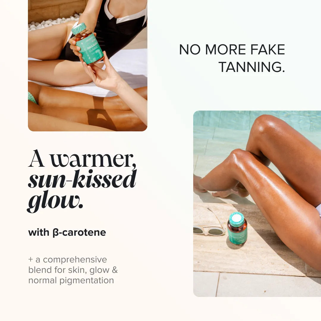 Novomins Cheveux peau ongles Tan & Glow Gummies éclat peau