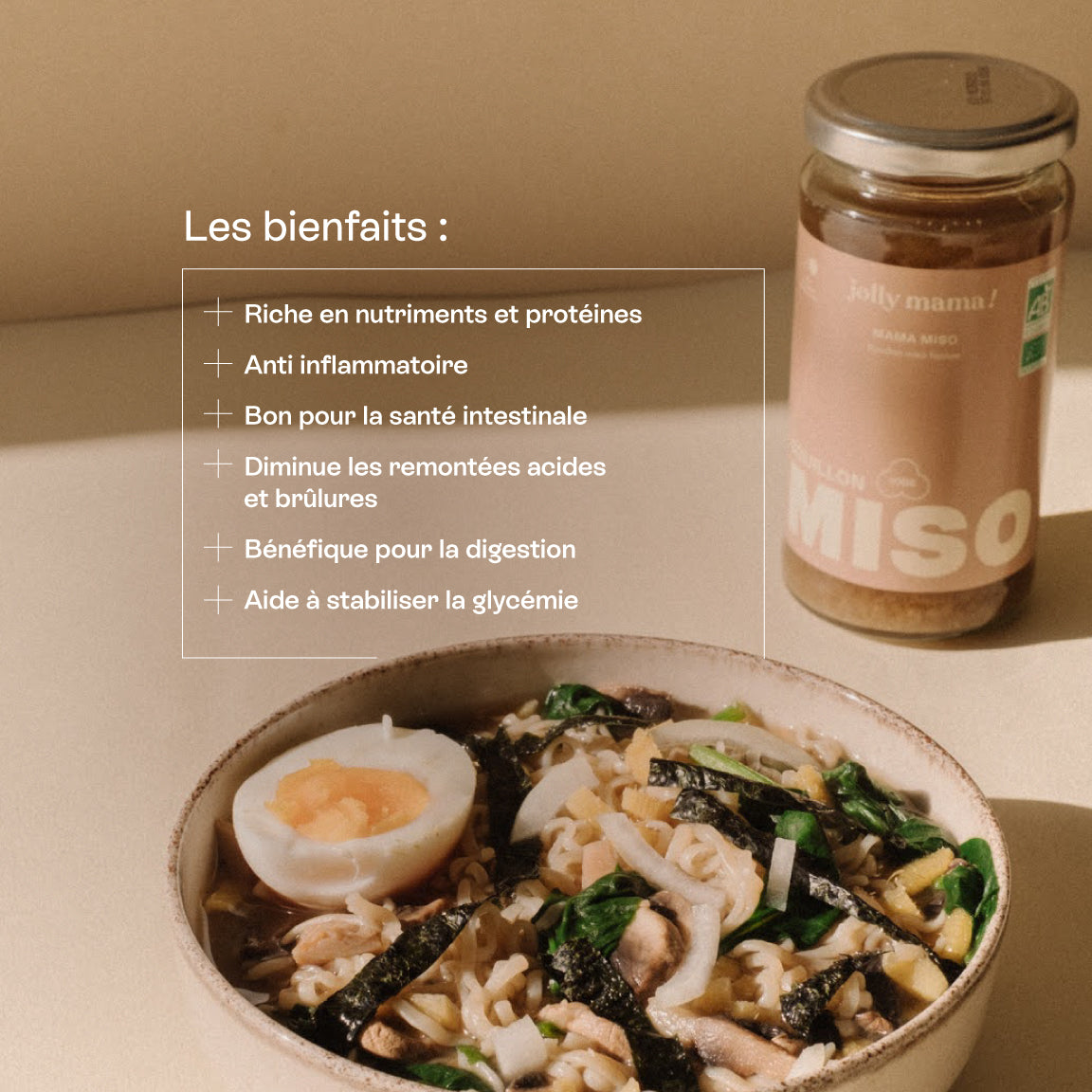Jolly Mama Mama Miso bouillon vegan 12 bouillons