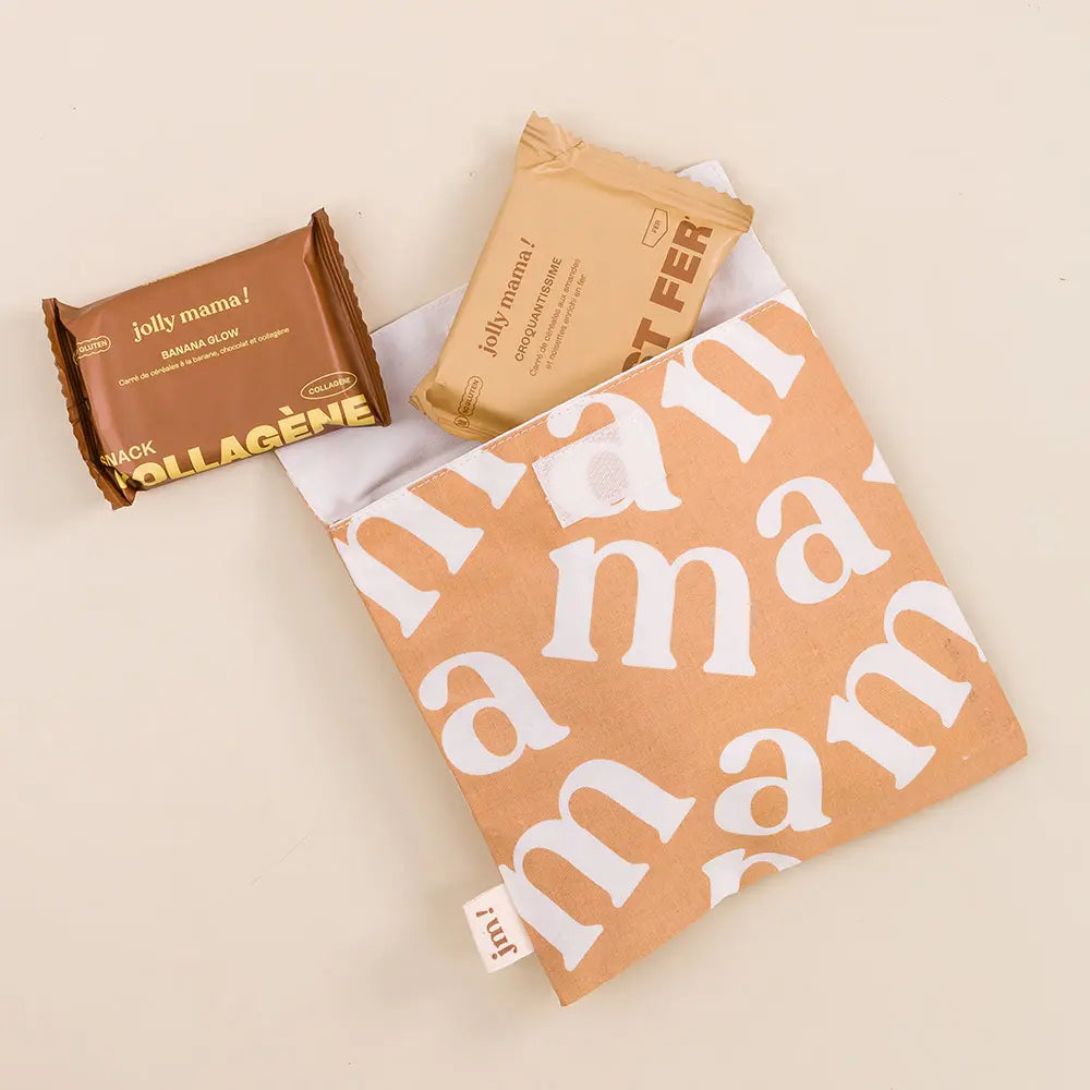 Jolly Mama Pochette à goûter coton snacks réutilisable