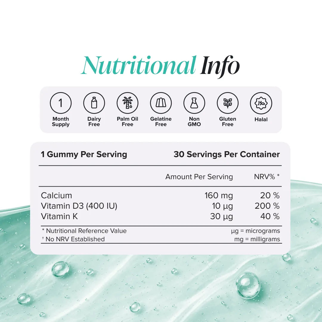 Novomins Croissance Gummies Calcium Vitamine D K2 Enfants Os