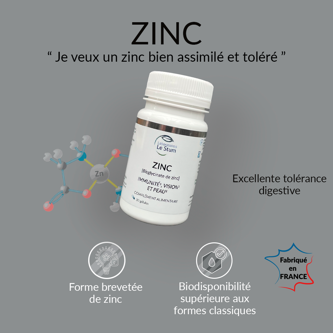 Le Stum Vitamines ZINC gélule zinc immunité peau