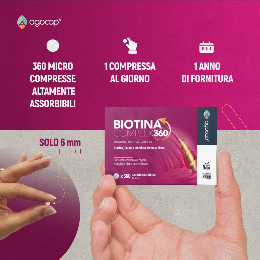 Agocap Biotina Complex 360 biotine cheveux zinc