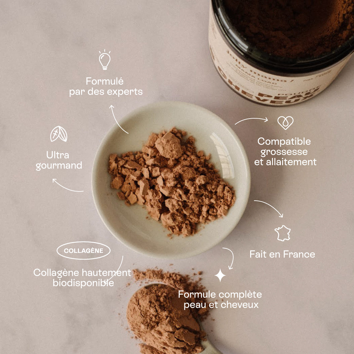 Jolly Mama Mamaload poudre collagène marin cacao 15 jours
