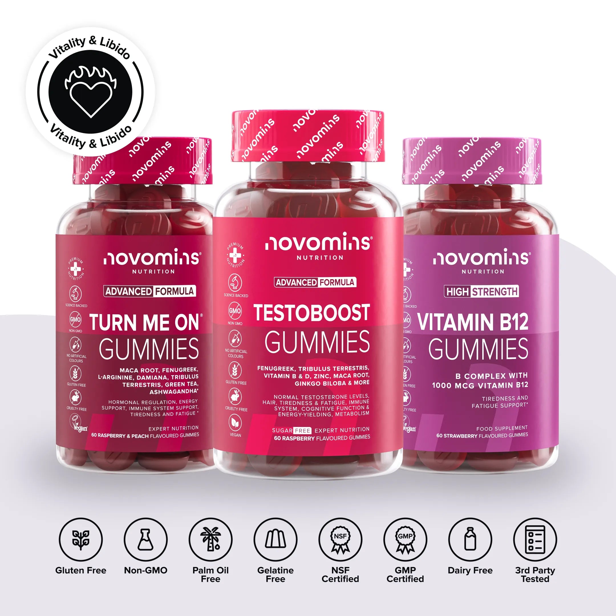 Novomins Pack Vitalité & Libido Homme Gummies Zinc