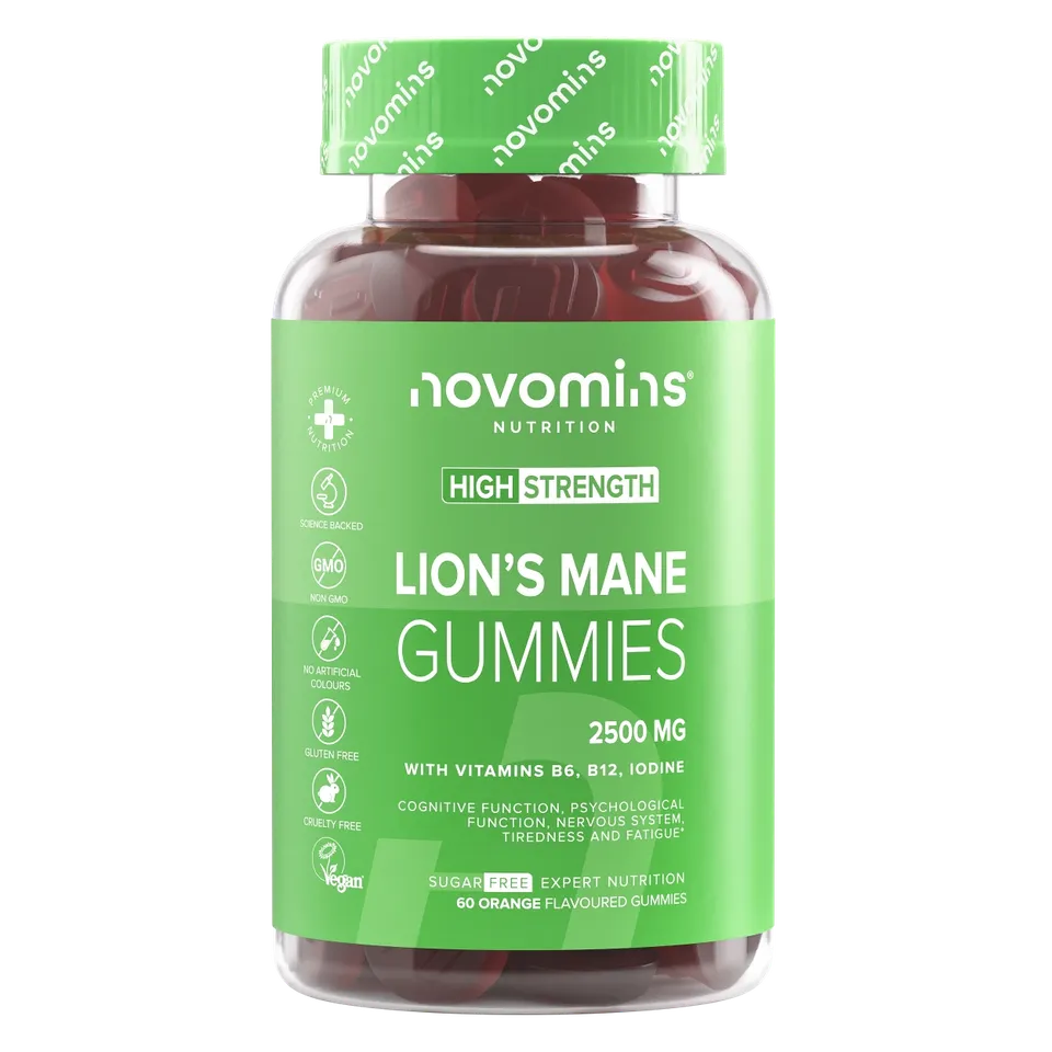 Novomins Lion's Mane 2500 mg Gummies Sans Sucre
