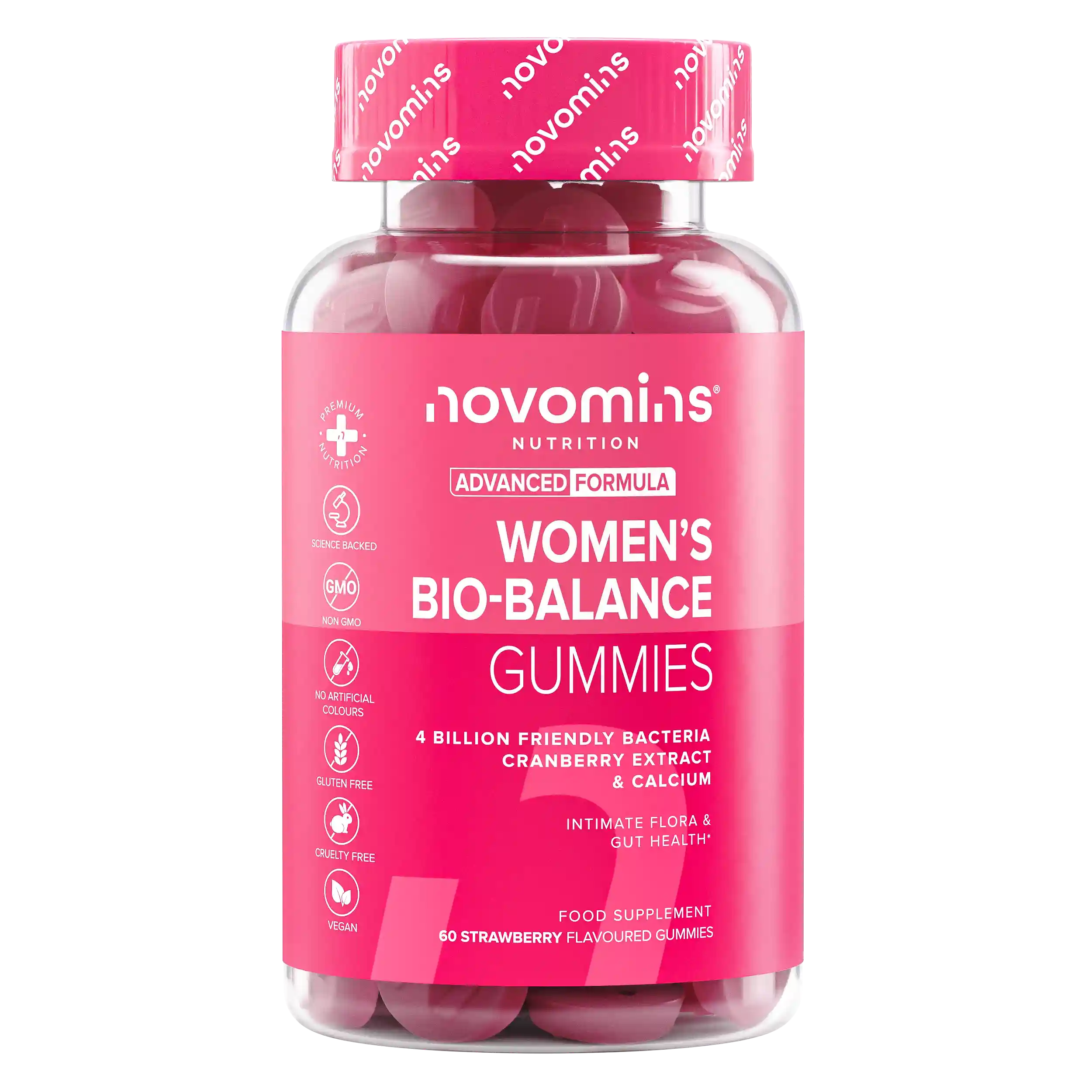 Novomins Santé intestinale Women's Bio-Balance gummies probiotiques canneberge