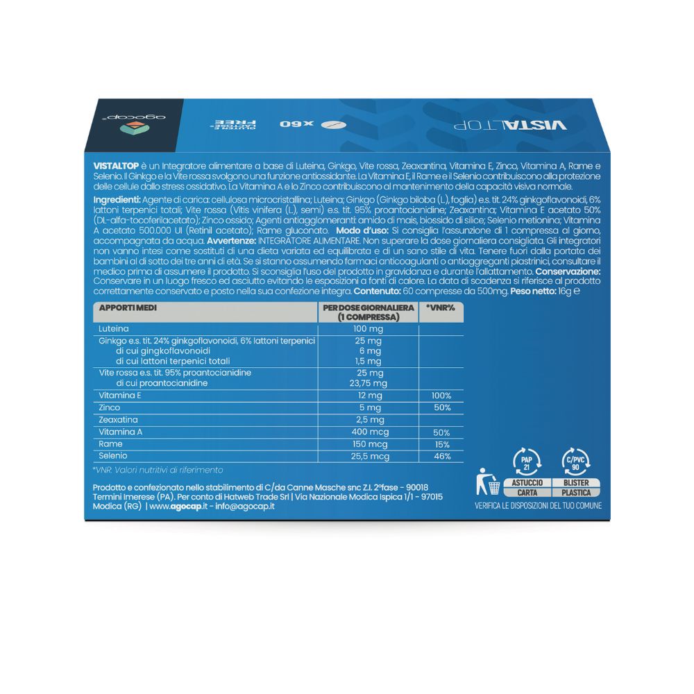 Agocap Vistaltop yeux lutéine zéaxanthine