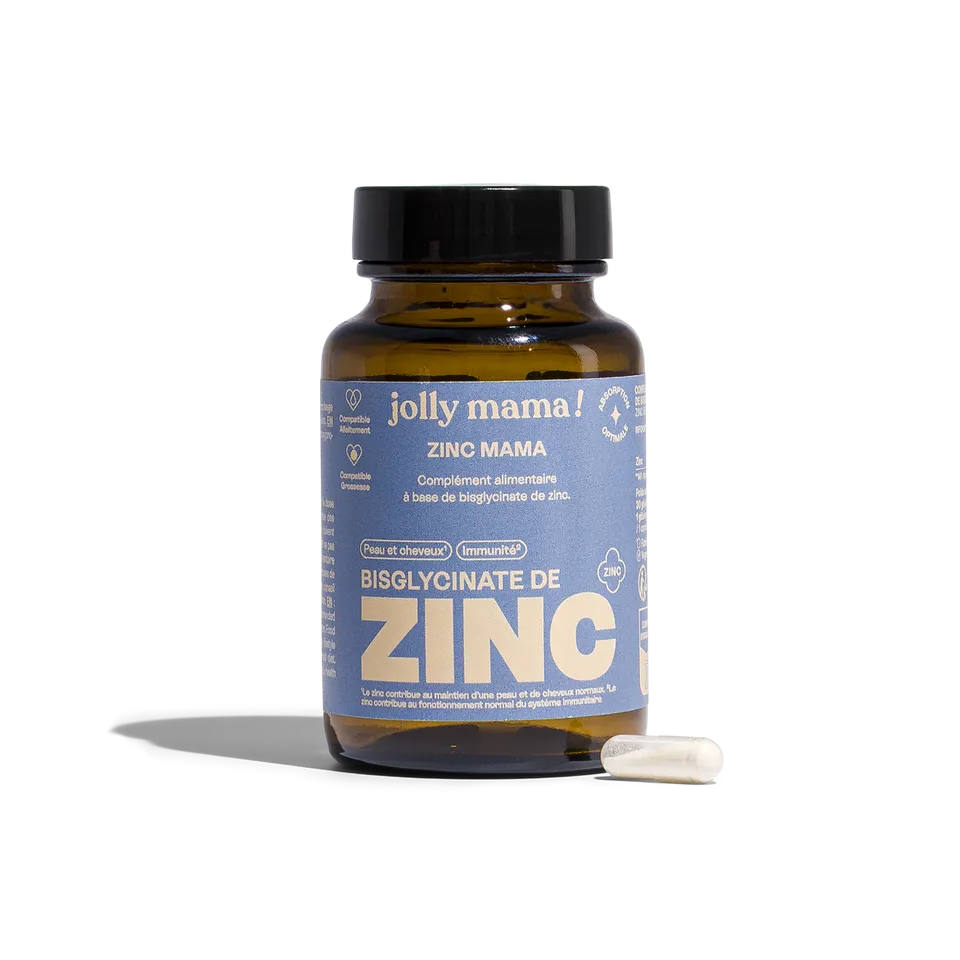 Jolly Mama Zinc Mama gélule zinc bisglycinate 1 mois vegan