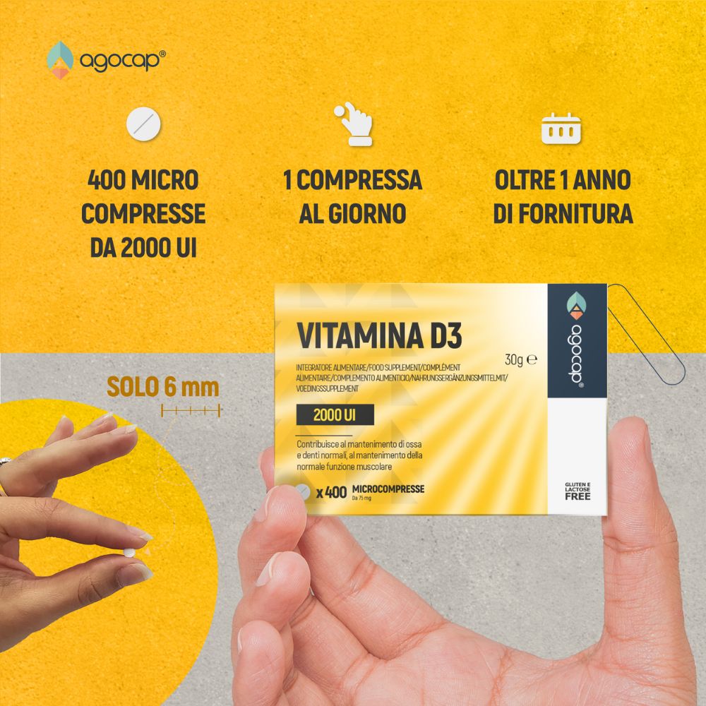 Agocap Vitamine e Minerali Vitamine D3 2000 UI micro-comprimés 400