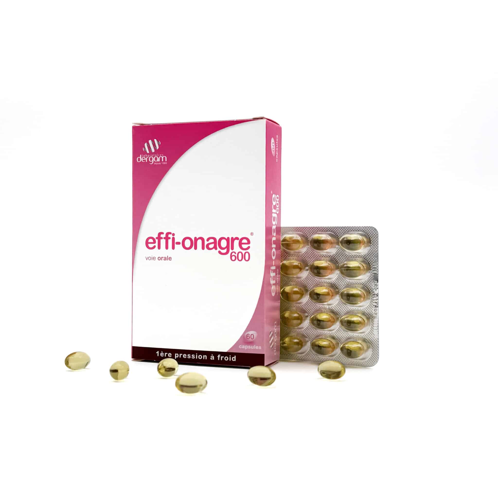 Dergam Effi-Onagre 600 complément huile onagre capsules femme