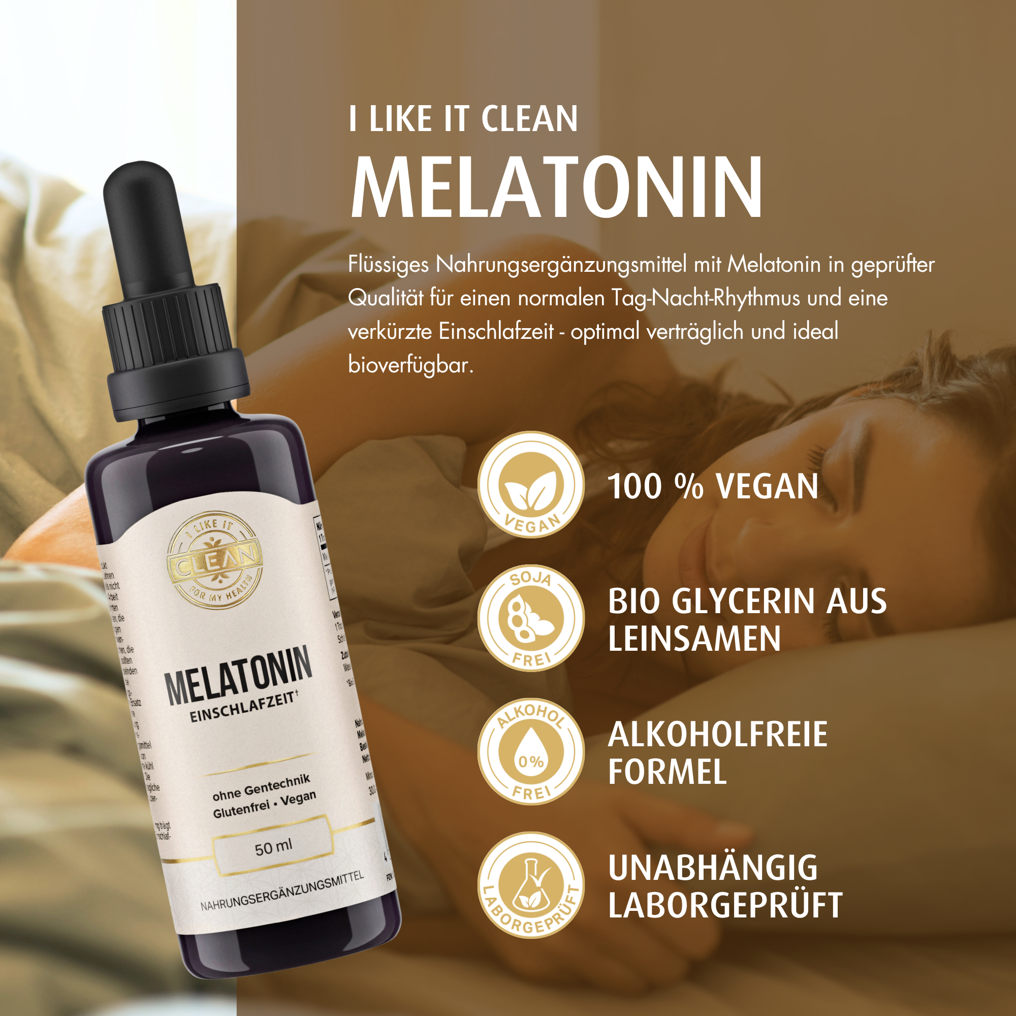 i like it clean Mélatonine liquide 50 ml sommeil 0,5 mg