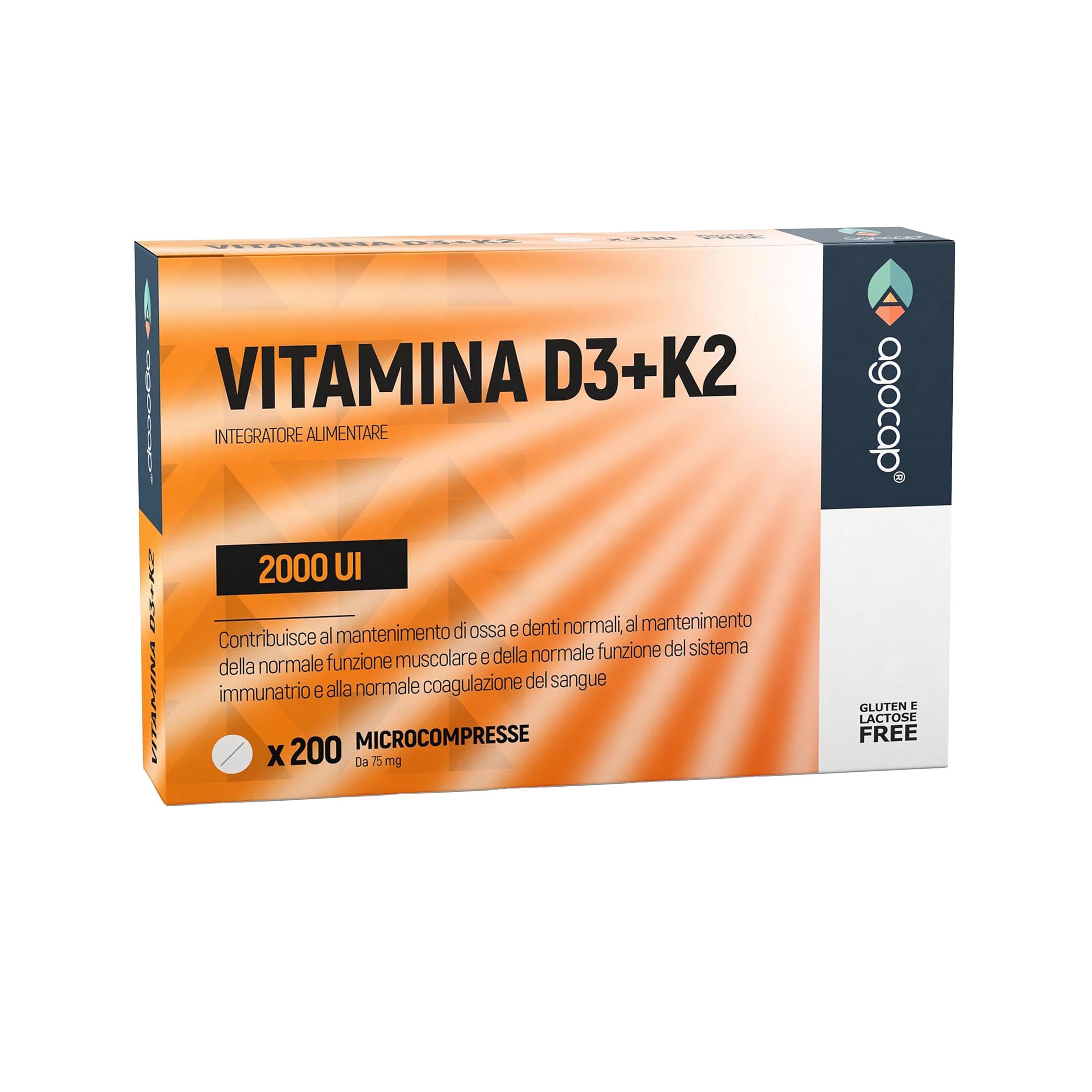 Agocap Ossa e Articolazioni Vitamina D3+K2 complément 200 gélules calcium