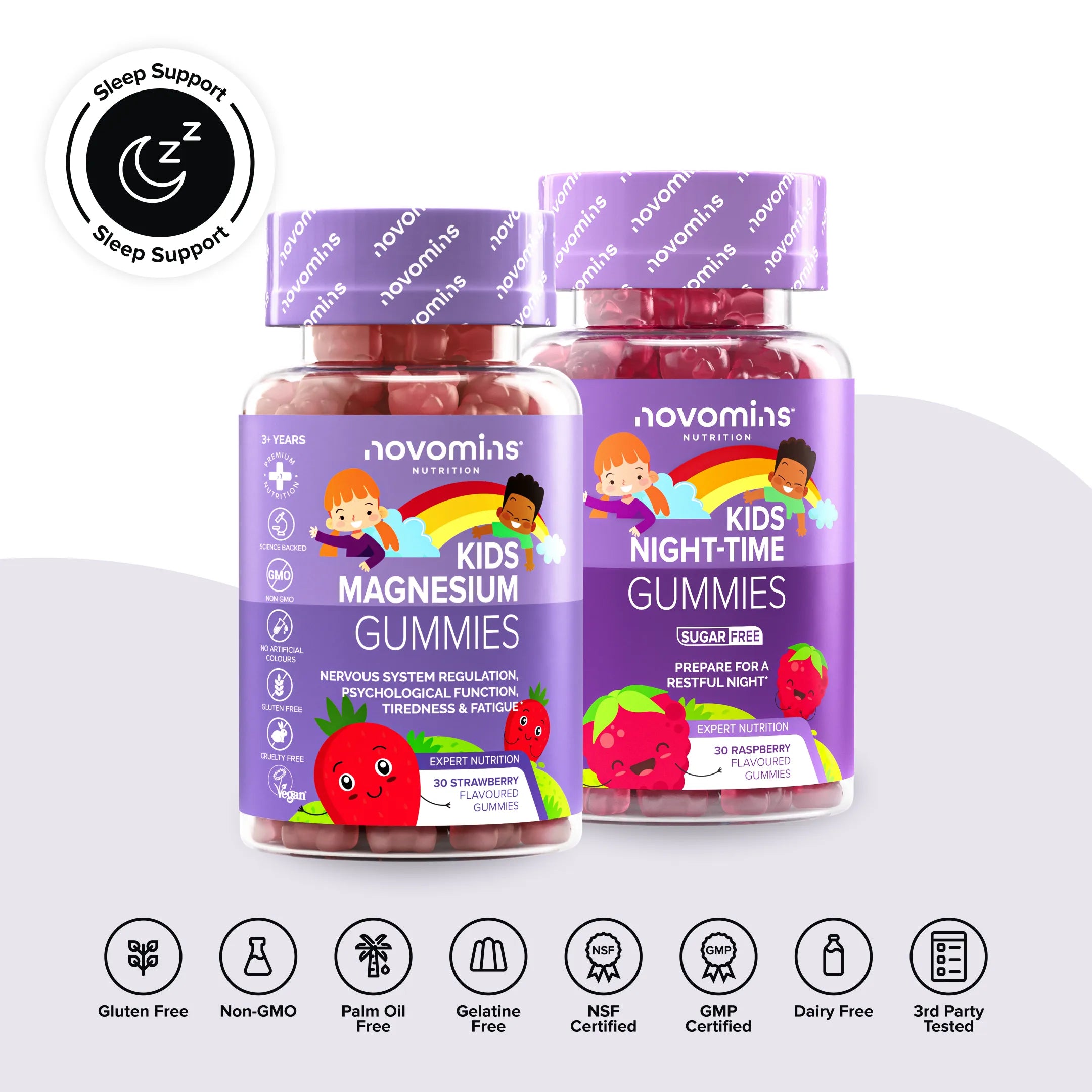 Novomins Pack Sommeil pour Enfants coffret 2 gummies nuit