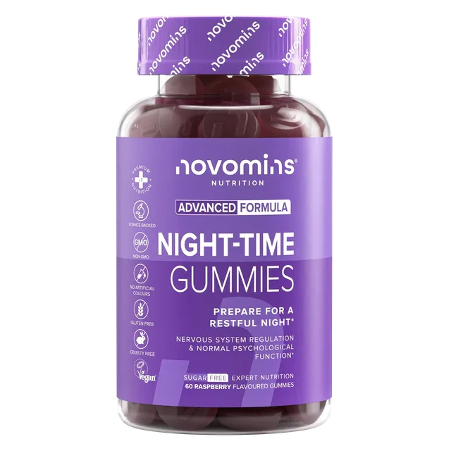 Novomins Sommeil Gummies Sommeil nuit framboise sans sucre