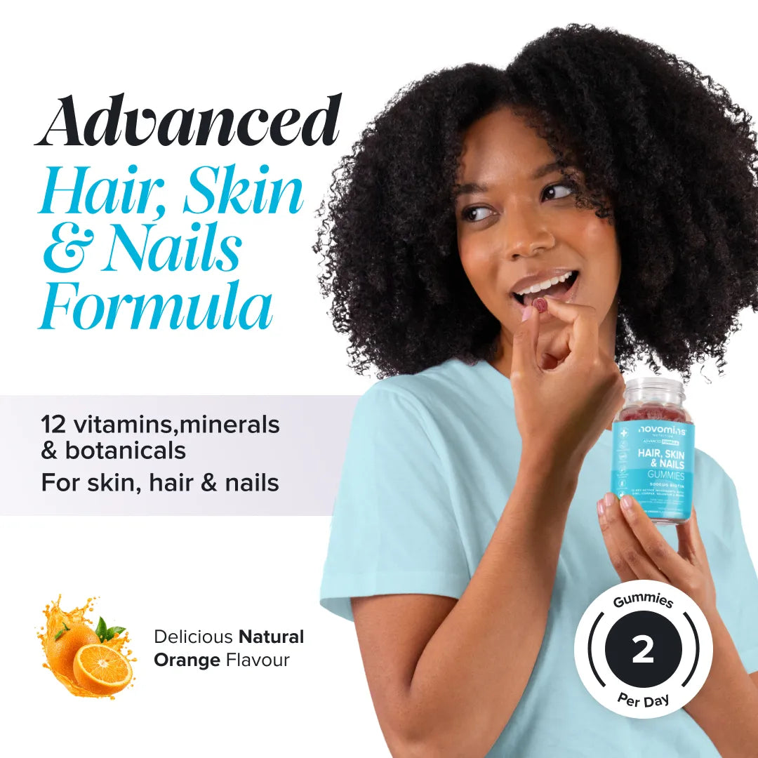 Novomins Cheveux Gummies Cheveux Peau & Ongles biotine 12 vitamines