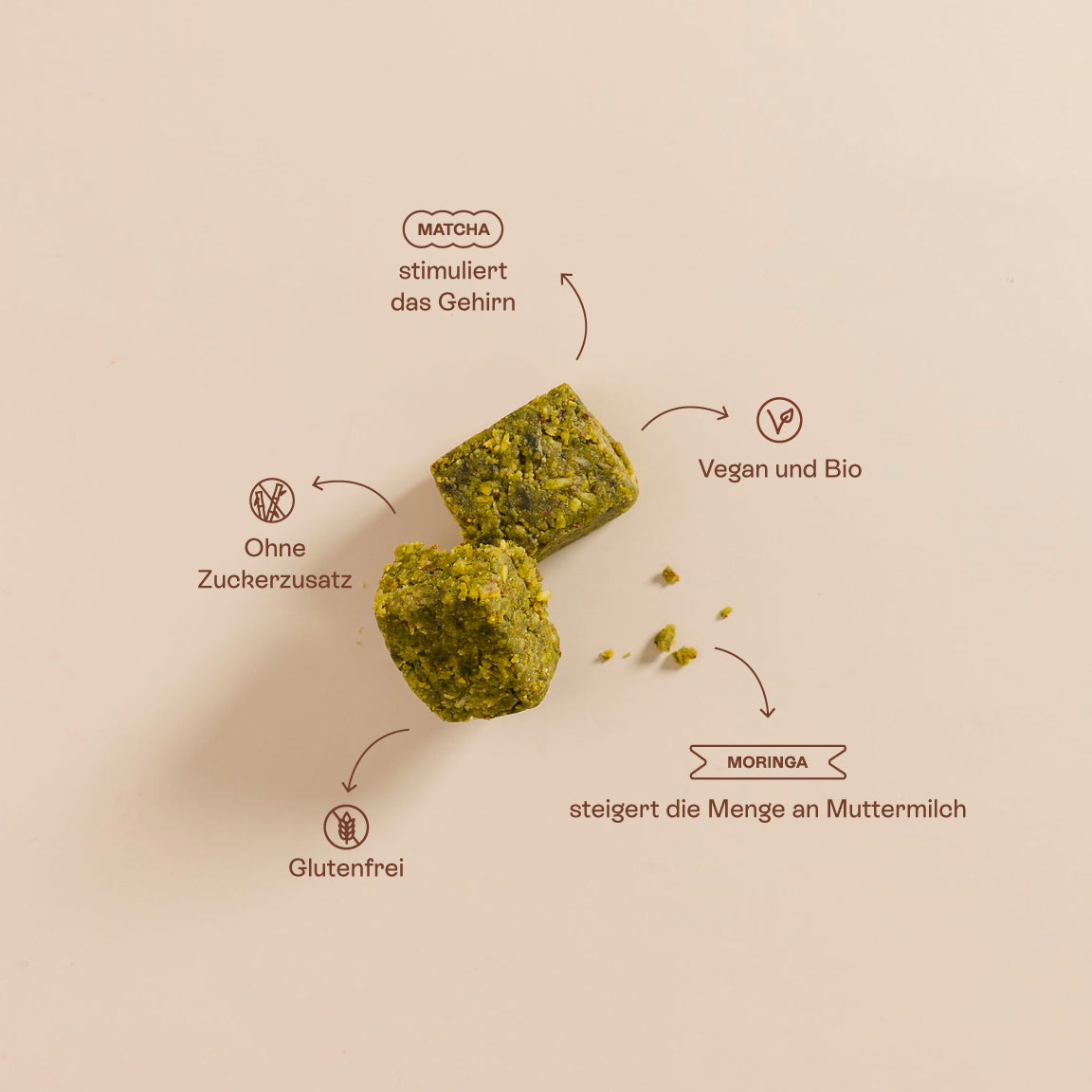 Jolly Mama Snacks Mama Moonies snack matcha sans gluten 1 produit