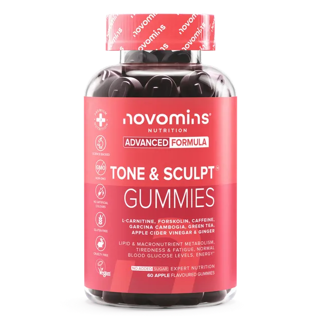 Novomins Tone & Sculpt Gummies Pomme Métabolisme 12 Actifs