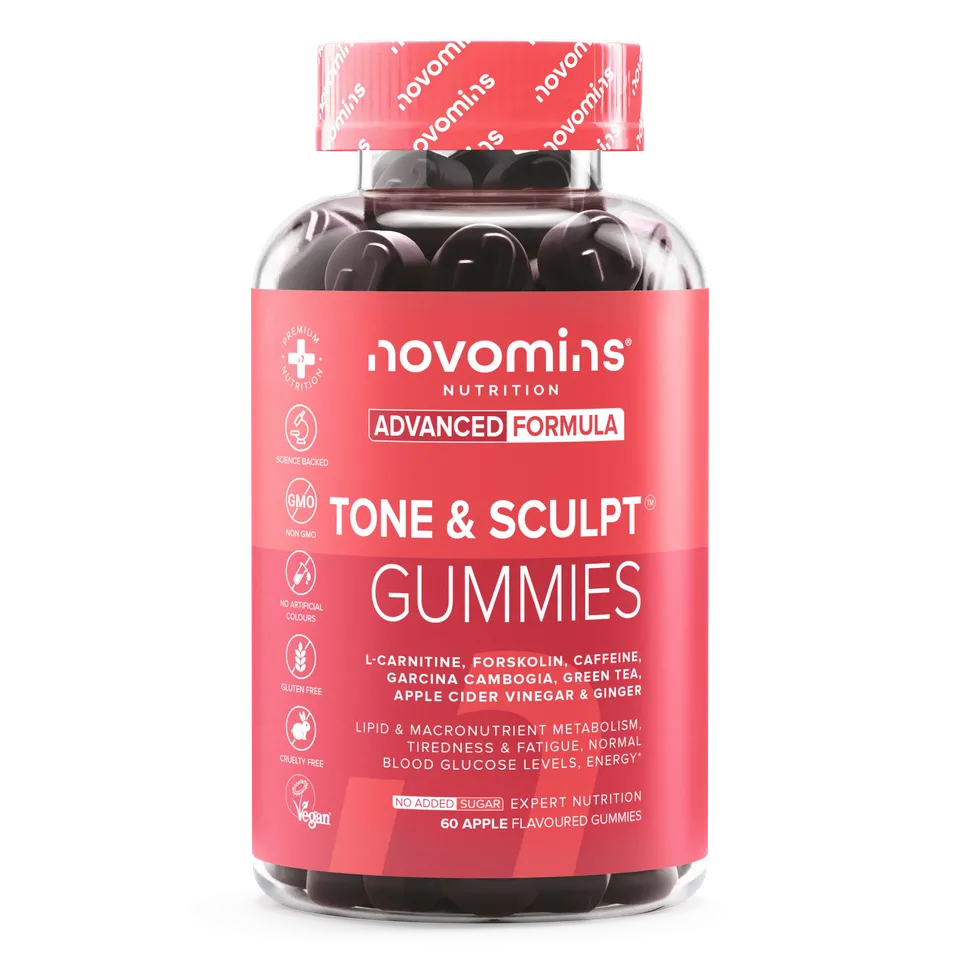 Novomins Tone & Sculpt Gummies Pomme Métabolisme 12 Actifs