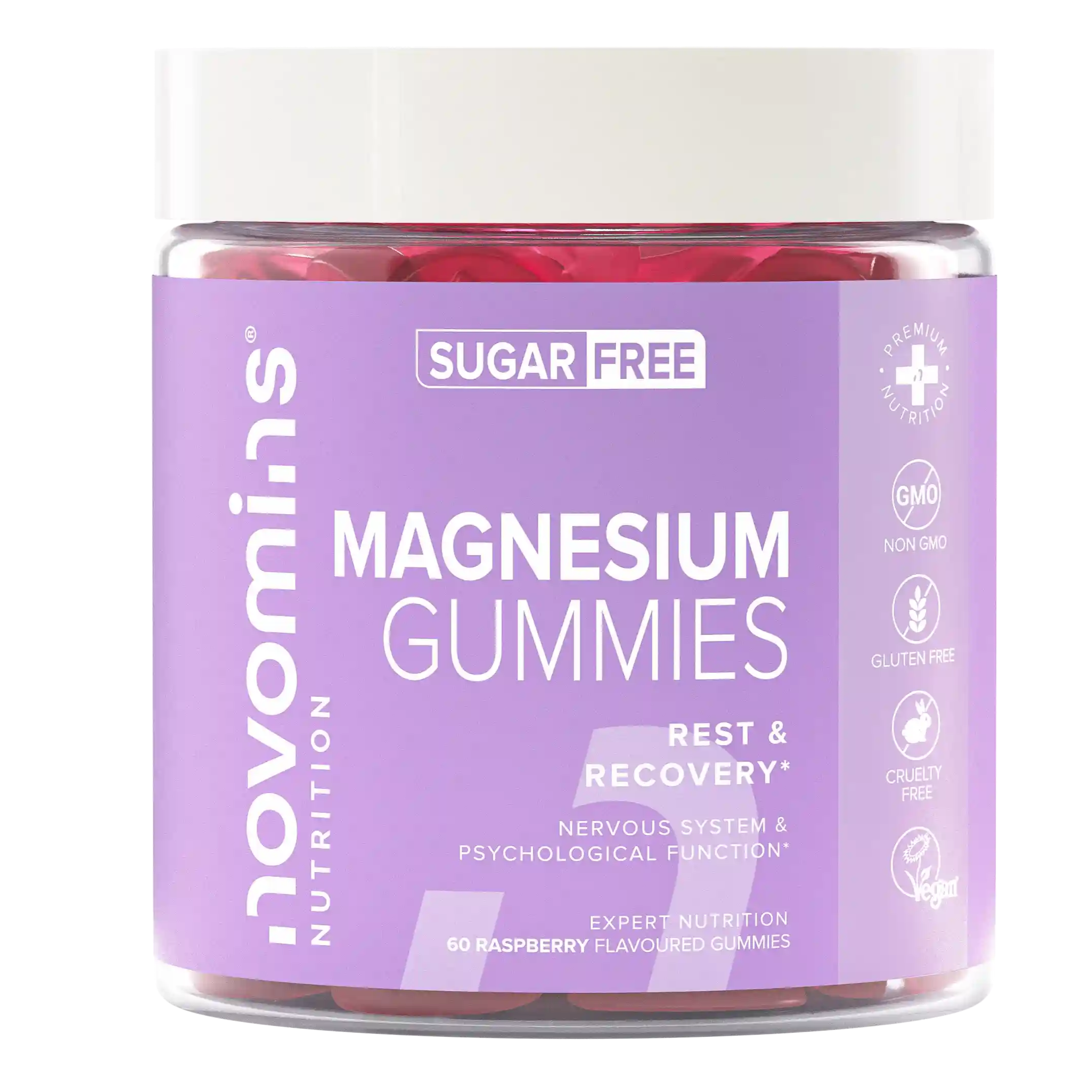 Novomins Énergie Gummies au Magnésium Sans Sucre 1636 mg