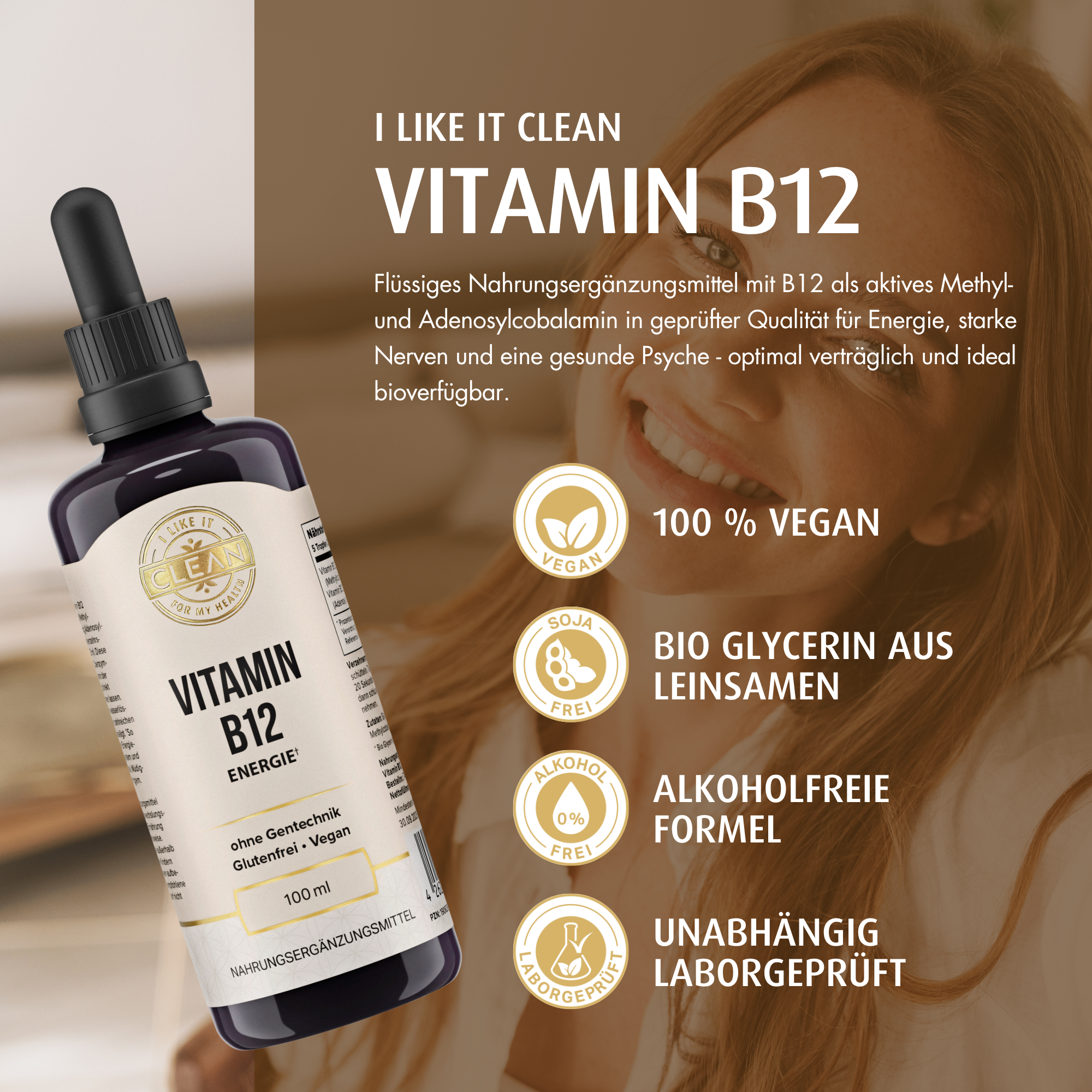 i like it clean Vitamin B12 vitamine B12 liquide 100 ml vegan