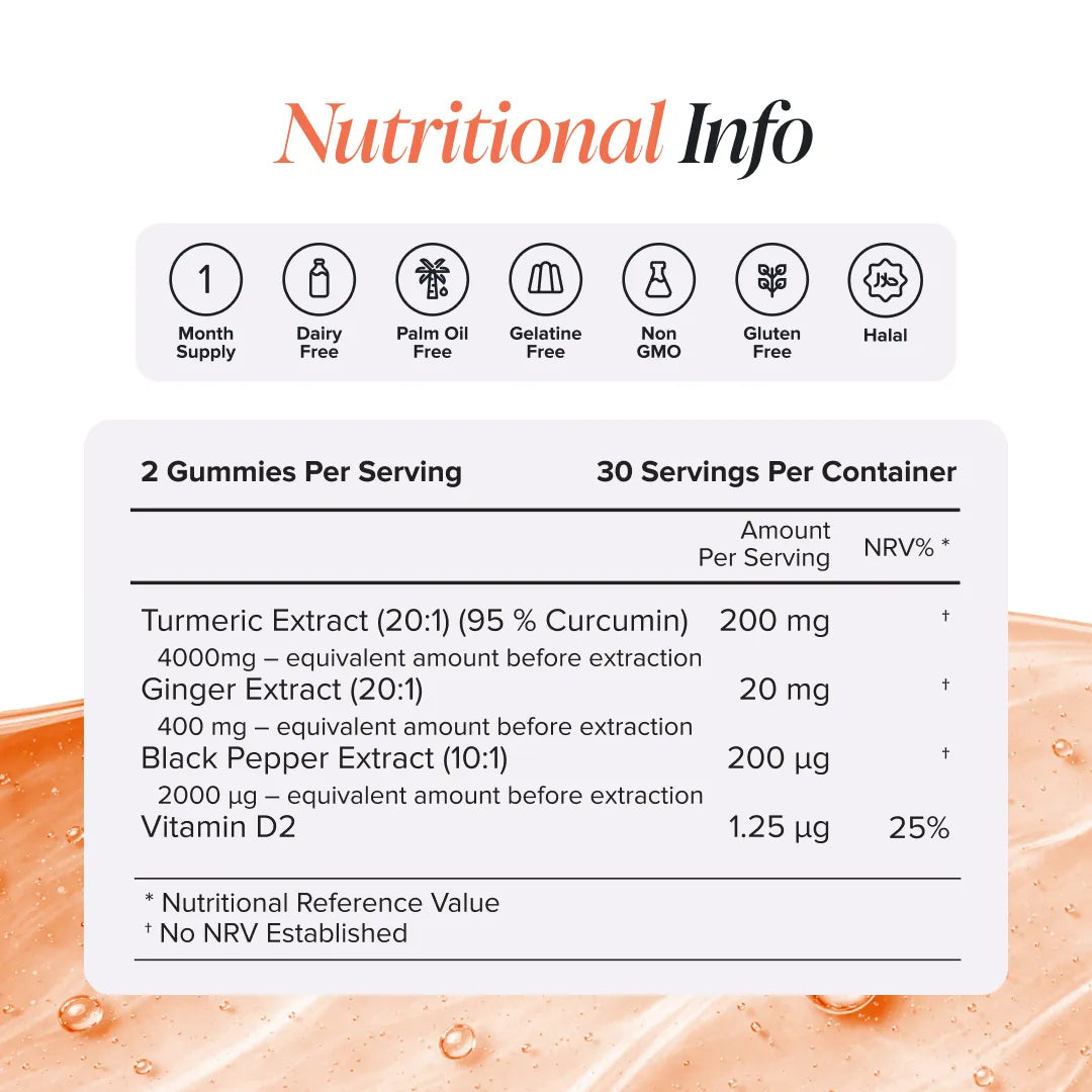 Novomins Os Articulations Muscles Gummies au Curcuma Vitamine D