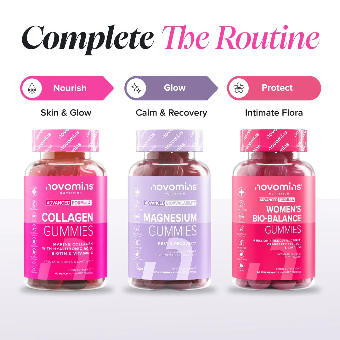 Novomins Cheveux peau ongles Gummies Collagène pêche marin