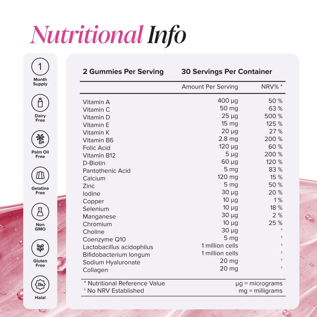 Novomins Multivitamines Gummies multivitaminés femmes collagène 23 actifs