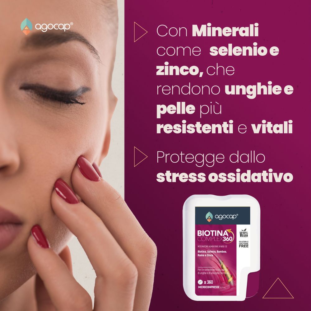 Agocap Biotina Complex 360 biotine cheveux zinc
