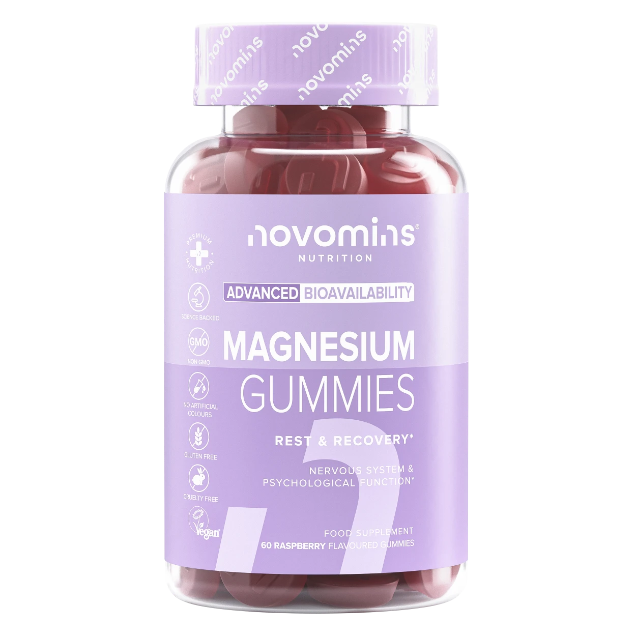 Novomins Énergie Gummies Magnésium 1636 mg fatigue