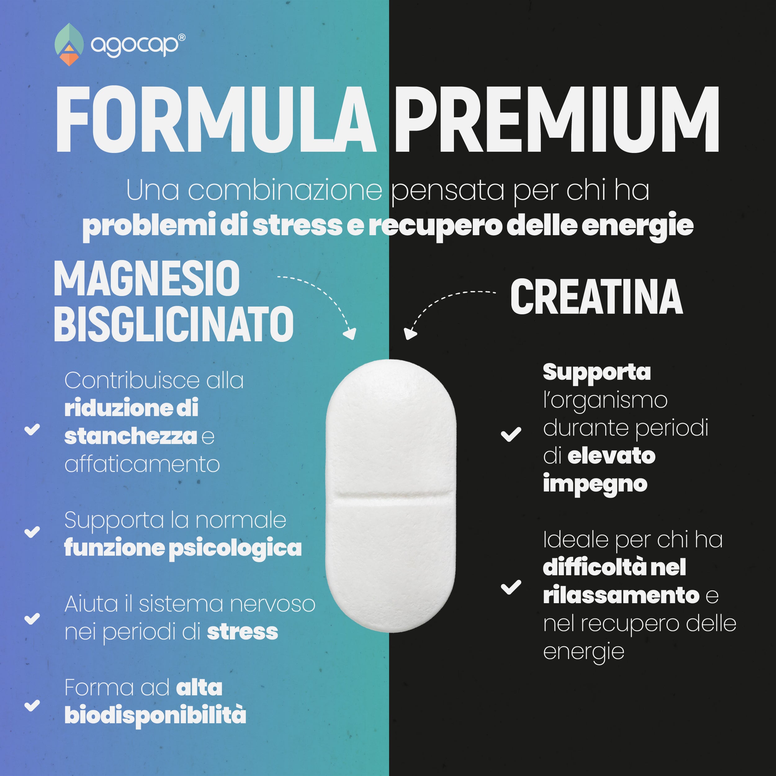 Agocap Stress Stanchezza complément magnésium créatine stress