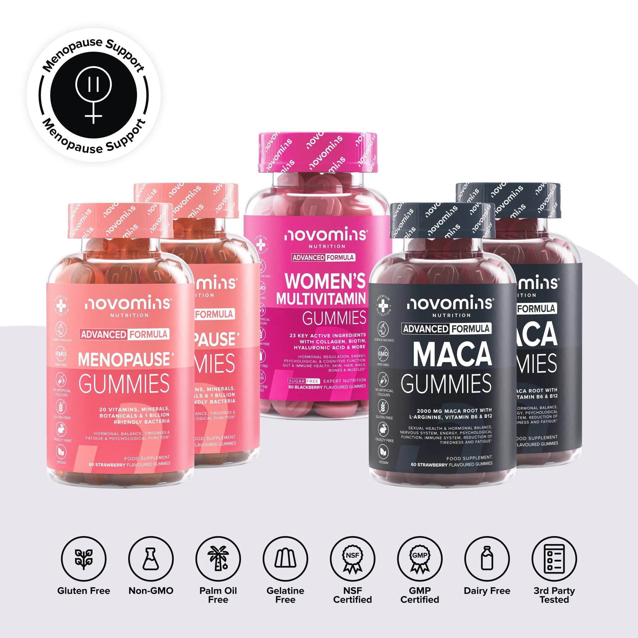 Novomins Coffrets Packs Stack Soutien Ménopause trio