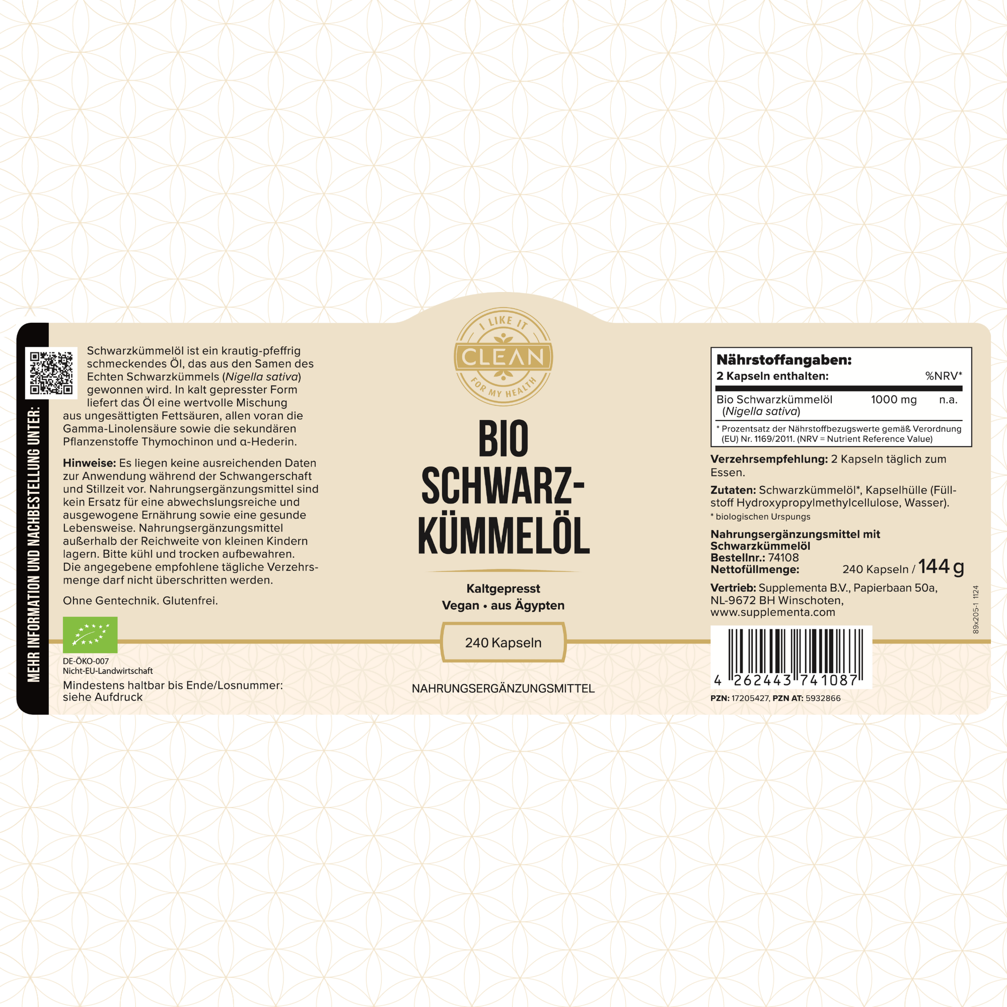 i like it clean Schwarzkümmel huile cumin noir gélules 240 vegan