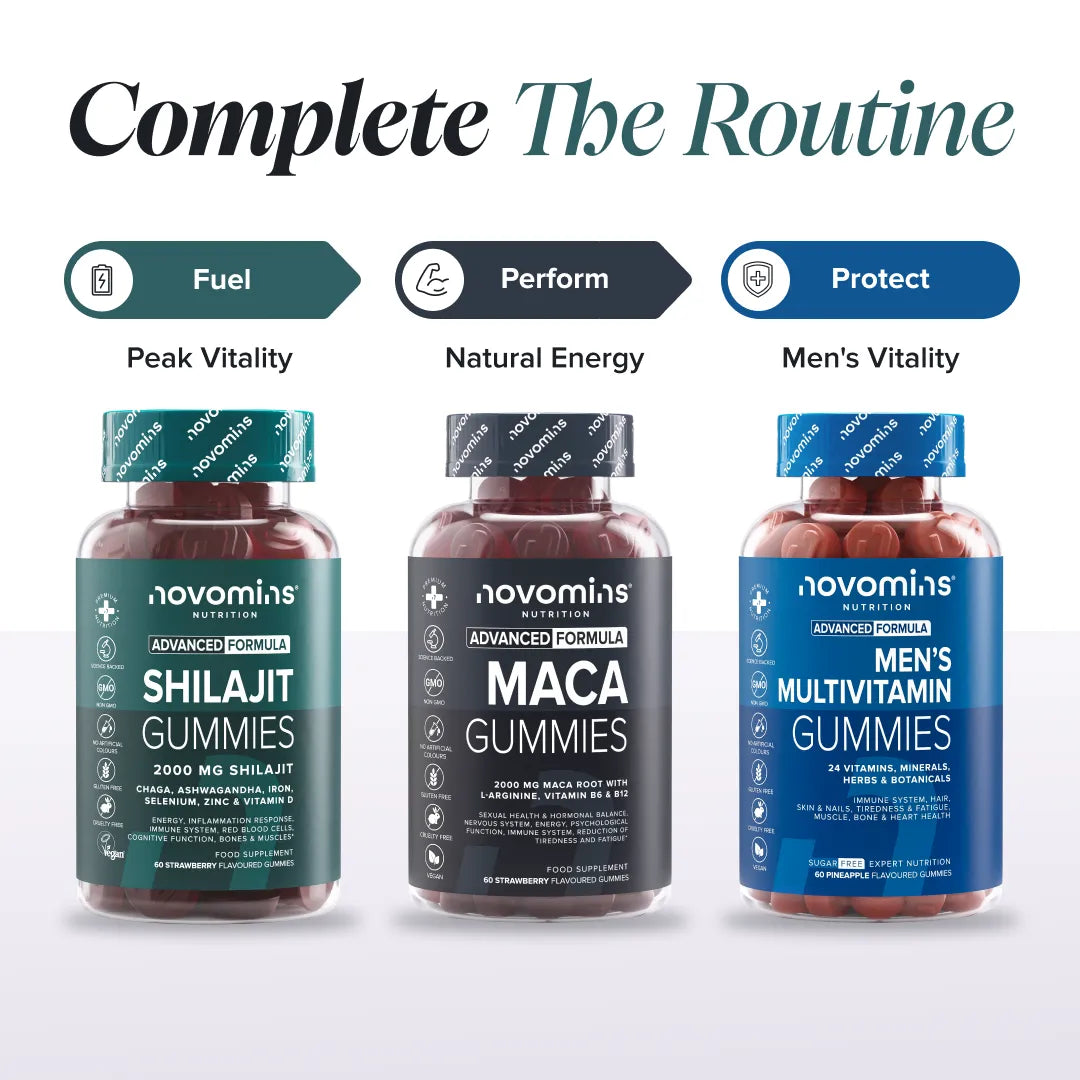 Novomins Énergie Gummies de shilajit fer ashwagandha