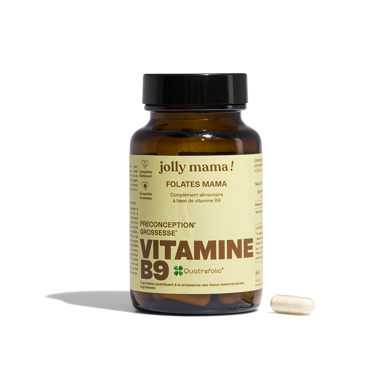 Jolly Mama Folates Mama Vitamine B9 1 Mois 400 µg Grossesse