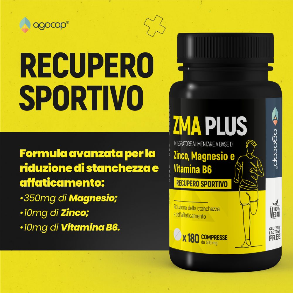 Agocap ZMA Plus zinc magnésium B6 complément 180 gélules sport