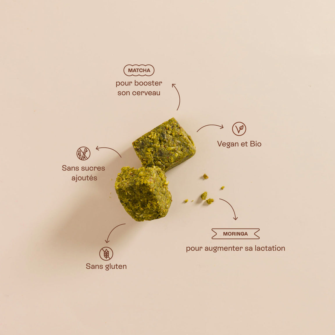 Jolly Mama Snacks Mama Moonies snack matcha sans gluten 1 produit