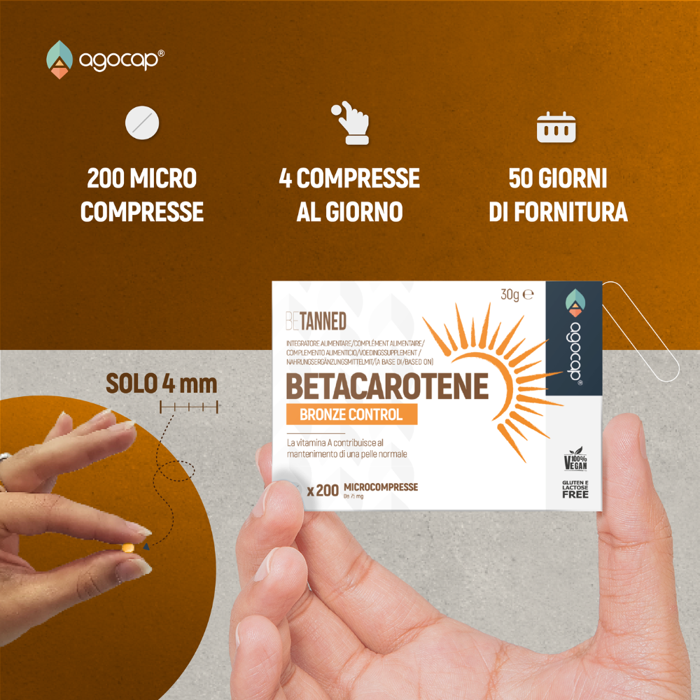 Agocap Vitamine Betacarotene complément bronzage mélanine