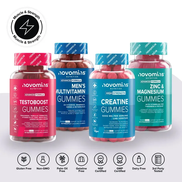 Novomins Muscle & Force Hommes Pack 4 Gummies