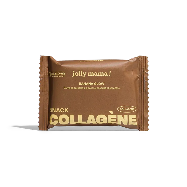 Jolly Mama Banana Glow barre banane chocolat collagène