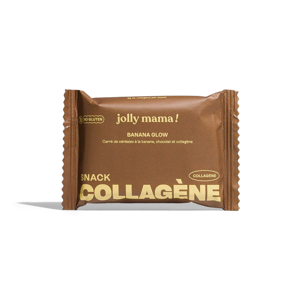 Jolly Mama Banana Glow barre banane chocolat collagène