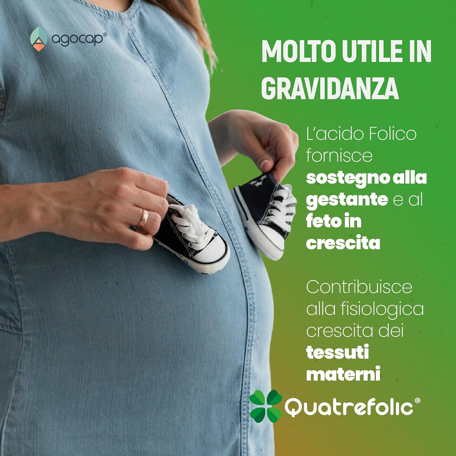 Agocap Quatrefolic acide folique complément 80 gélules B9