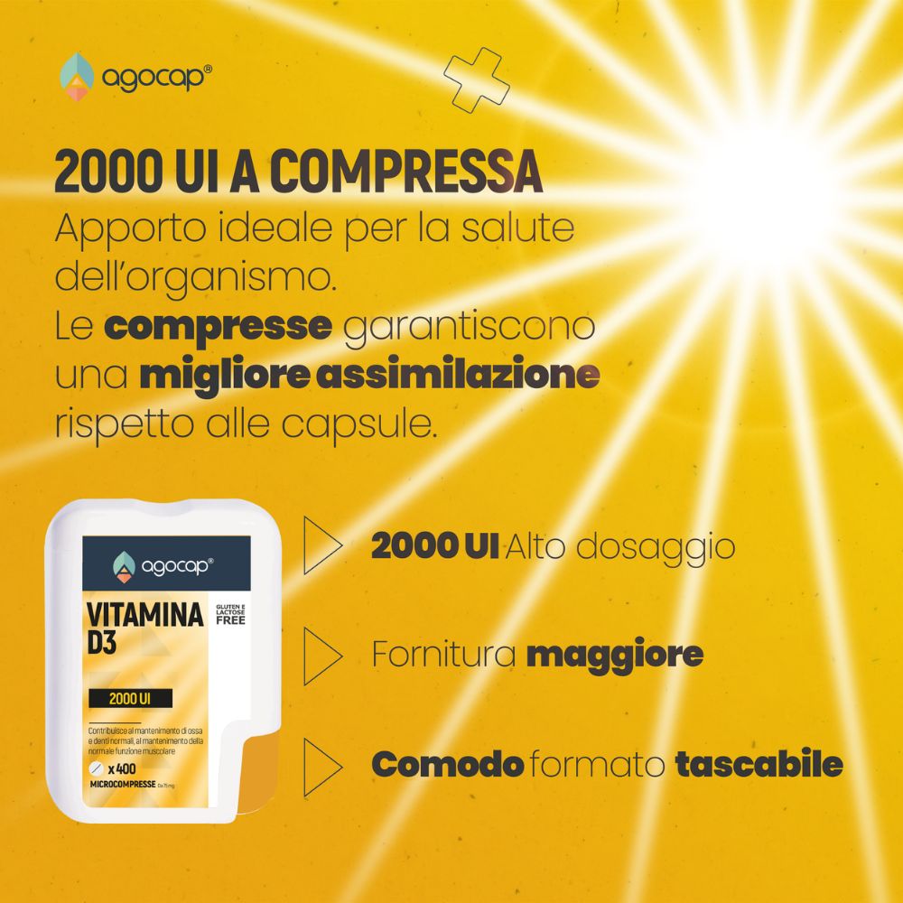 Agocap Vitamine e Minerali Vitamine D3 2000 UI micro-comprimés 400